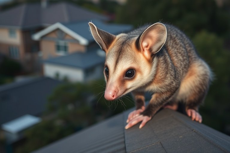 Possum in North Melbourne residential area